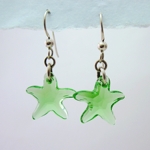Green Swarovski Starfish Sterling Earrings